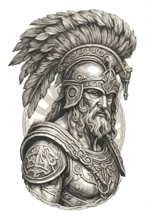 Greek Warrior Holding