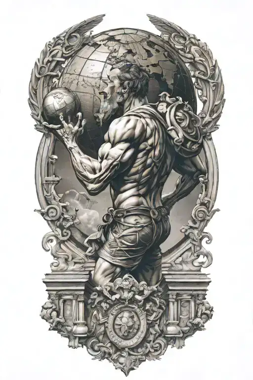 Atlas Carrying The World On His Shoulders
