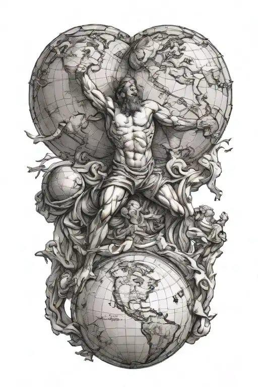 Atlas Carrying The World On His Shoulders