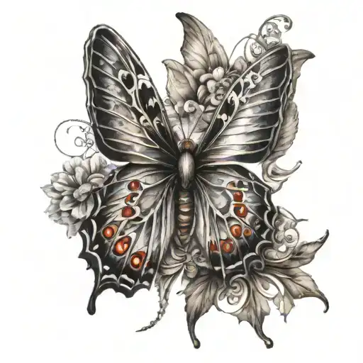 Butterfly With A Normal Wing And A Wing With Mechanisms