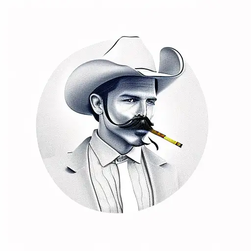 Cowboy Smoking Moustache