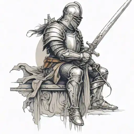 Knight Holding A Sword