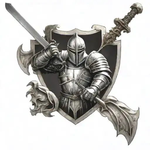 Knight Holding A Sword Surounded