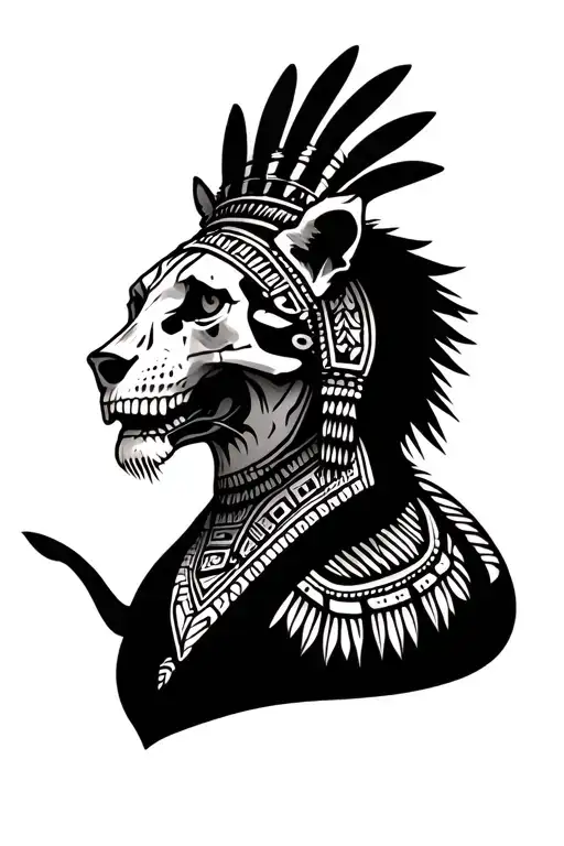 Puma On Aztec Skull Wearing