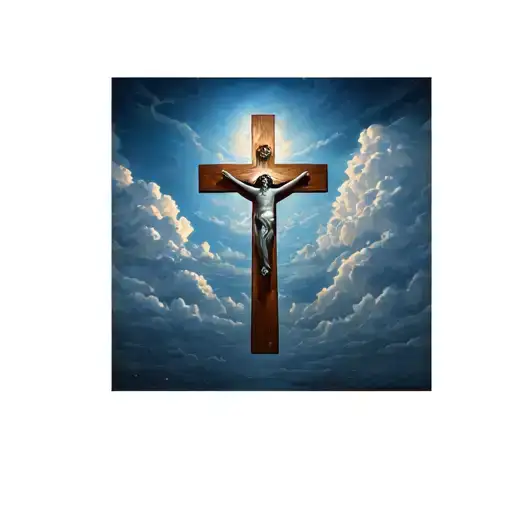 Christian Cross With Clouds