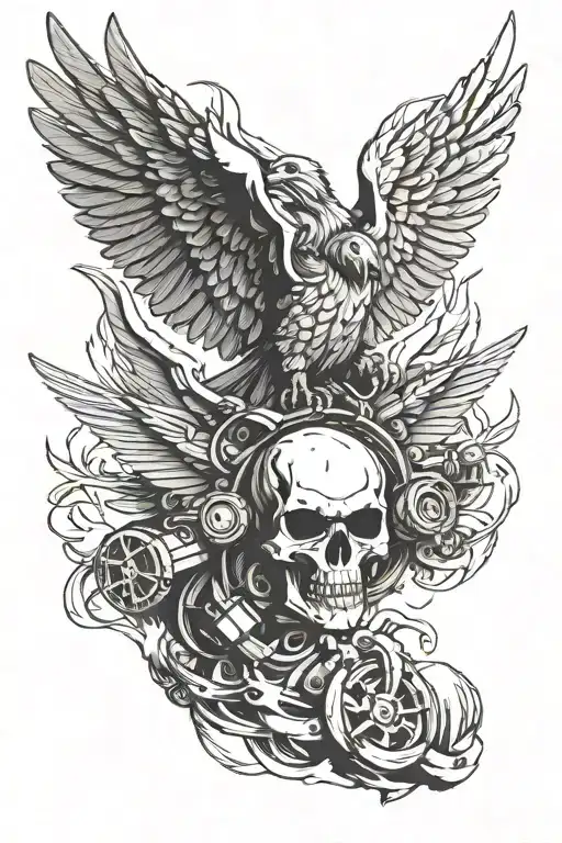 Special Forces Air Force Logo Intertwined With Turbo Motor