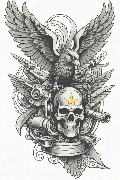 Special Forces Air Force Logo Intertwined With Turbo Motor