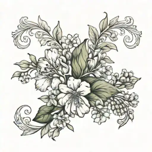 May And January Birth Flowers Intertwined