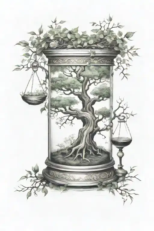 Tree Of Life Hour Glass Containing
