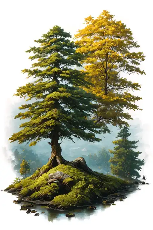 Squrile And Nature Elements Like Trees