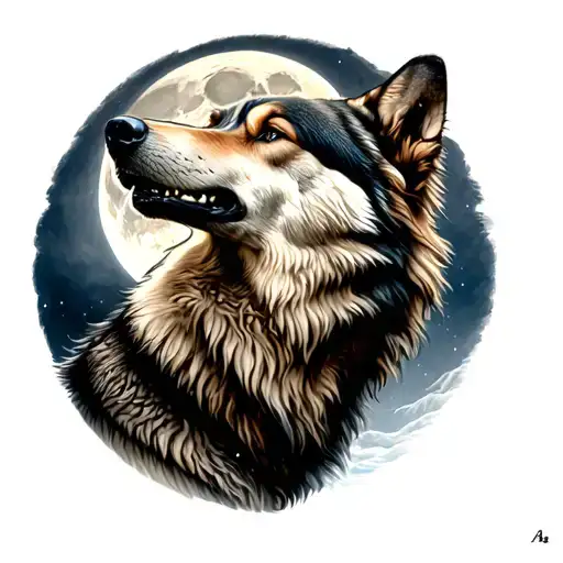 Timber Wolf Howling At The Moon