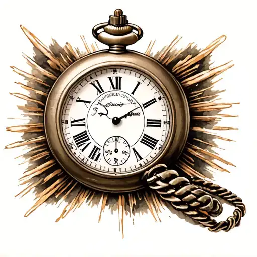 Roman Numbers And Barbershop Pocket Watch