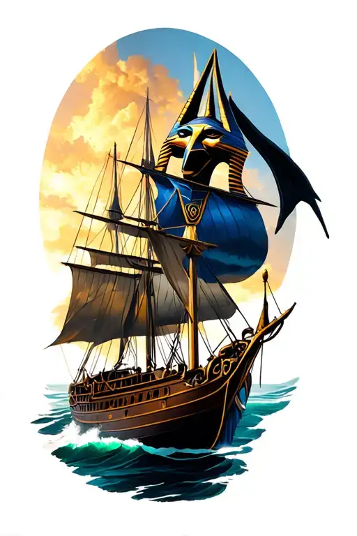 Anubis Guiding Lost Ship