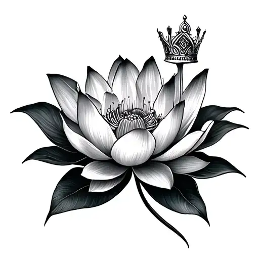 Crown And Lotus Flower
