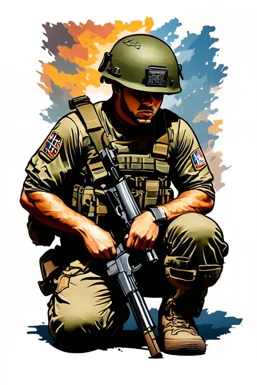 A Soldier Kneeling