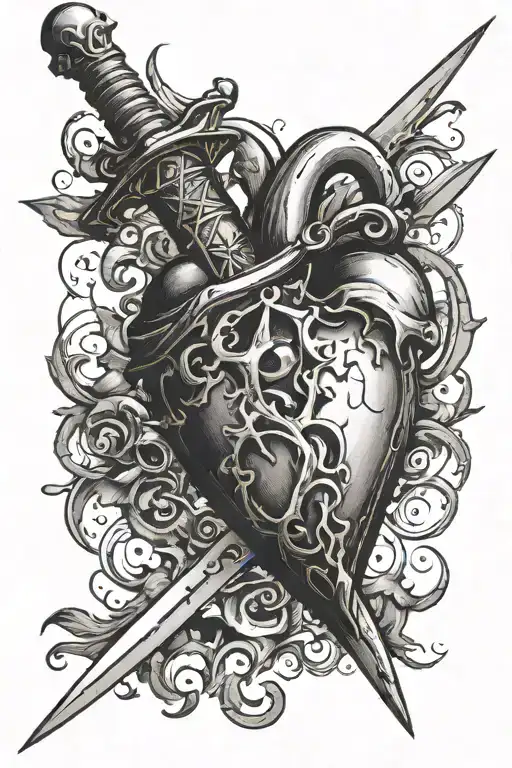 Heart With A Broken Dagger Piercing