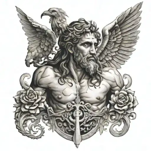 Posideon Holding Tridant Greek Mythology