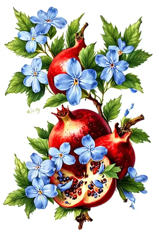 Pomegranates Forget Me Not Crosses Armenian Portuguese