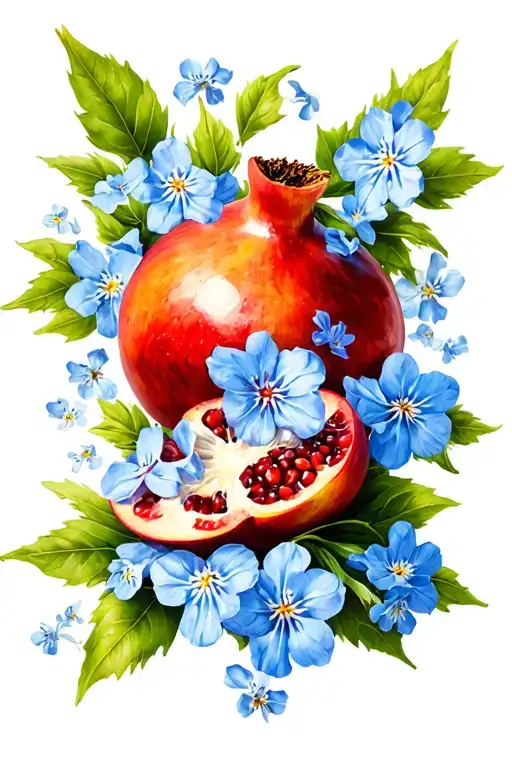 Pomegranates Forget Me Not Crosses Armenian Portuguese