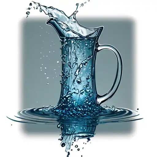 Water Tilts Out Of Jug