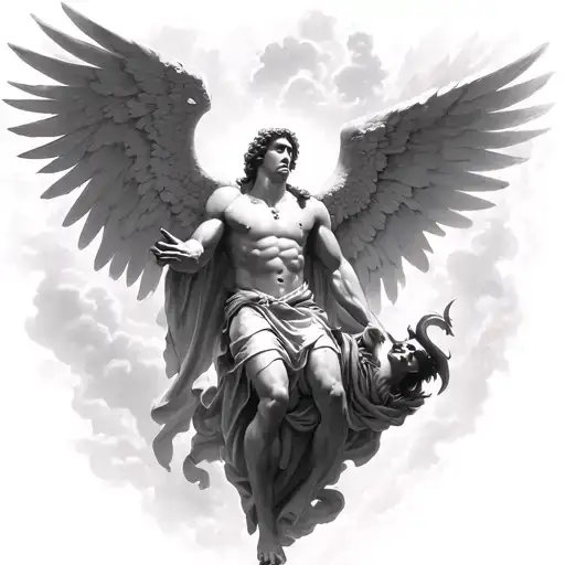 Saint Michael Casting Satan Down Out Of Heaven