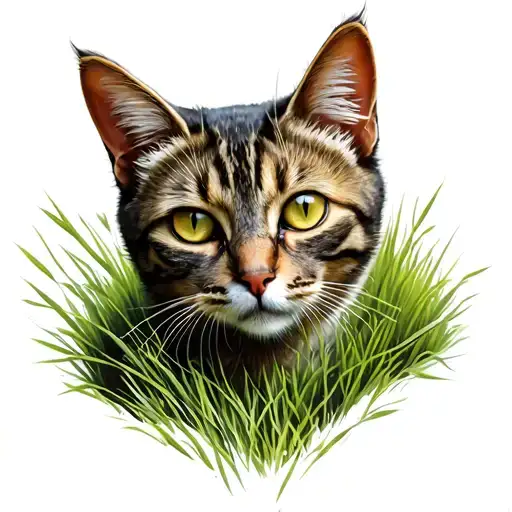 Cat Grass Field Looking