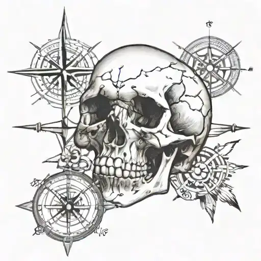 Skull A Compass Showing Controlled Aggression