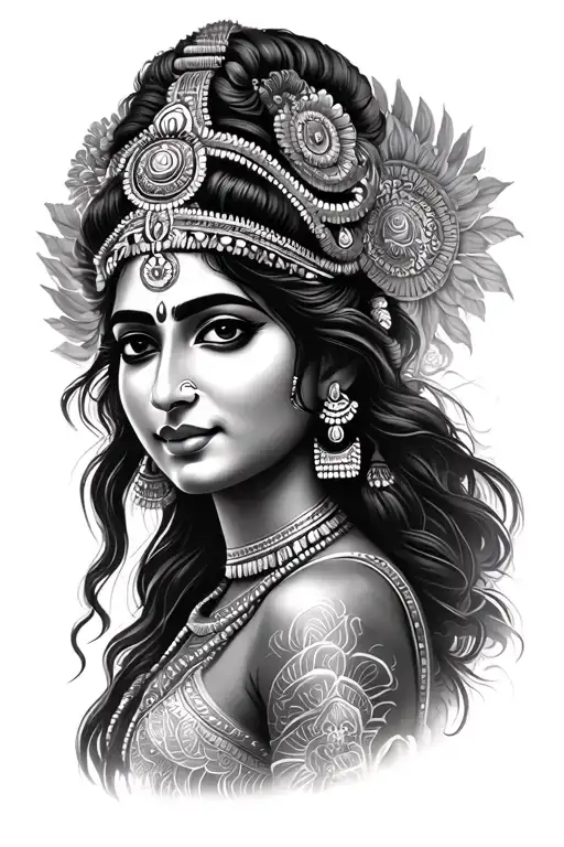 Feminine Engineering With Hanuman Tattoo Design Featuring