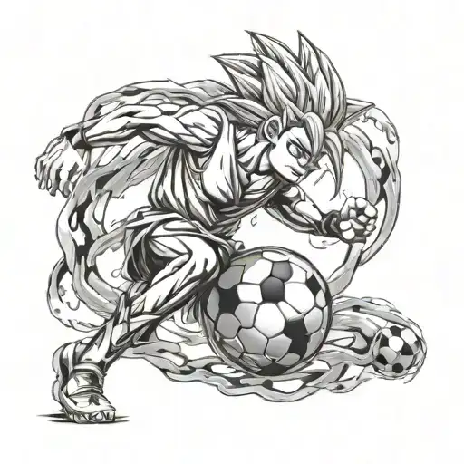 Soccer Ball And Songoku Super Sayan