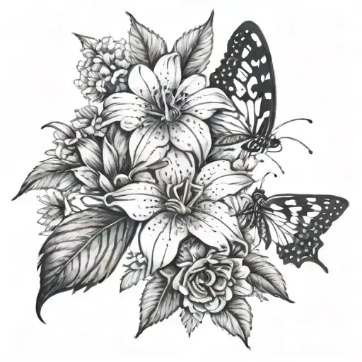 Flower With Batterflysand