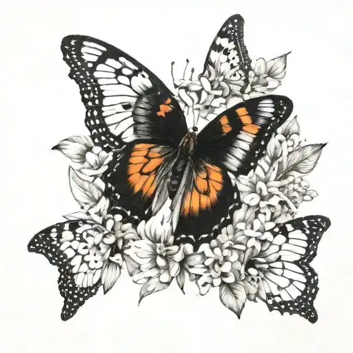 Butterflys And Flowers