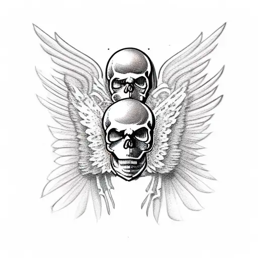 Skull With Wings Full Body