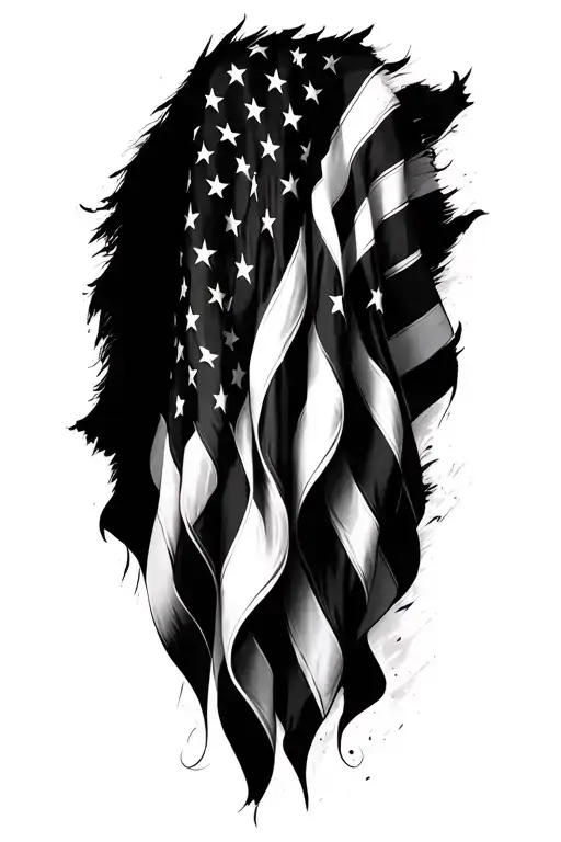Usa Flag Black And White