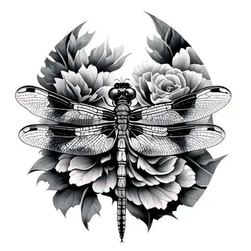 Black And Grey Soft Shaded Dragonfly