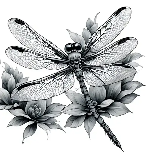 Black And Grey Soft Shaded Dragonfly