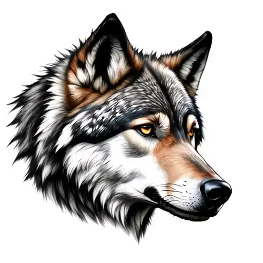 Black And Grey Soft Shaded Wolf