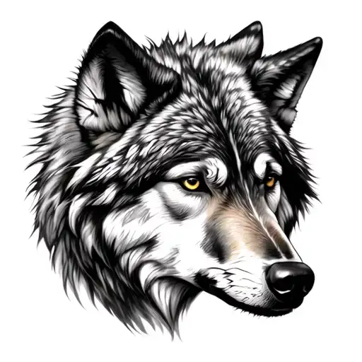 Black And Grey Soft Shaded Wolf
