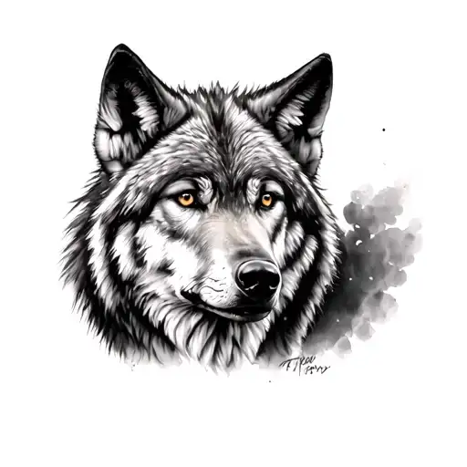 Black And Grey Soft Shaded Wolf