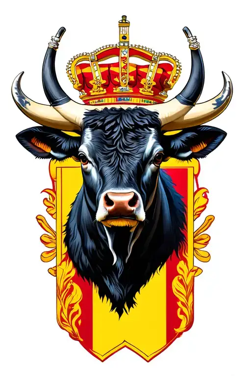 Form Of The Country Of Spain With A Bull's Head Inside