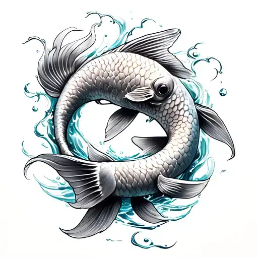 Black And Grey Soft Shaded Koi Fish