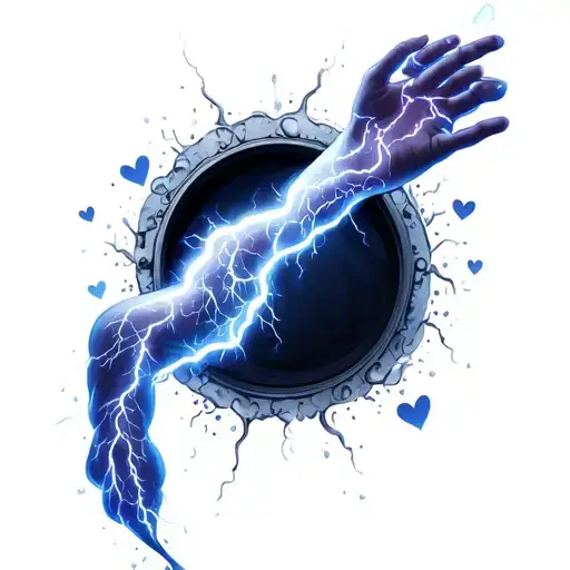 Lightning On Washing Arms With Little Hearts