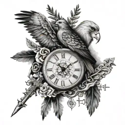 Incognito With Time With Hawks And Doves Roman Numeral Iii And Faith Crosses Half Sleeve
