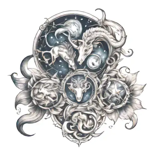 Capricorn Gemini And Aquarius Constellation