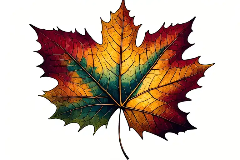 Aspen Tree Leaf With The Mountain Maroon Bells Inside