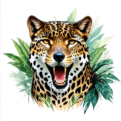 Wolf Jaguar Alligator Including Jungle Tattoo Colourful