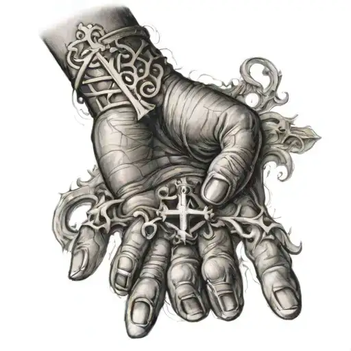 God Hand With Cross