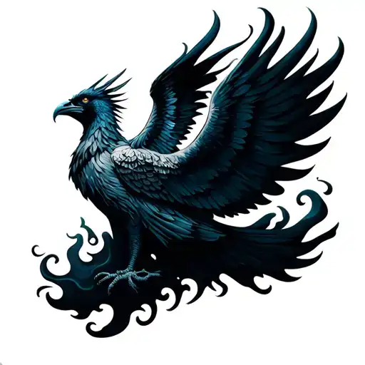 Phoenix Rising From Flames