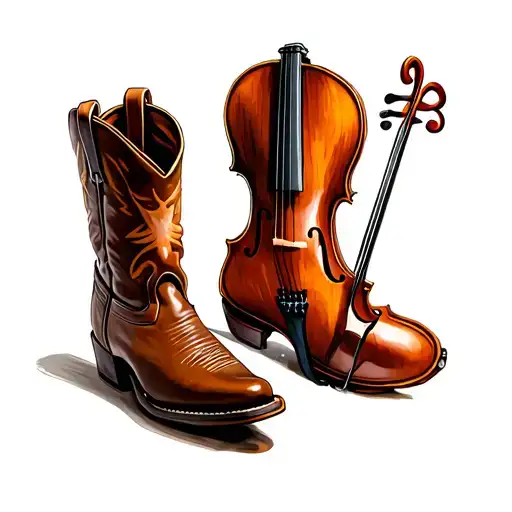 Cowboy Boots And A Violin Clef