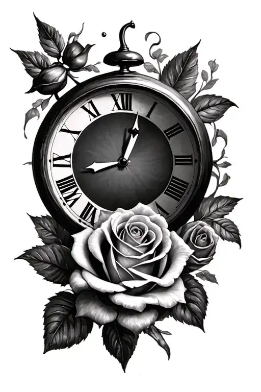 Roses And Clock