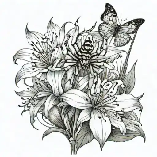 Spider With Spider Lily